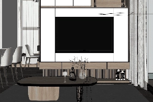طراحی فضای داخلی آپارتمان مسکونی به سبک مدرن برای اسکچاپ