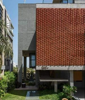 نمای بتنی و آجری