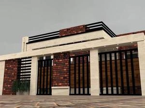 طراحی نما یک طبقه آجر و سنگ