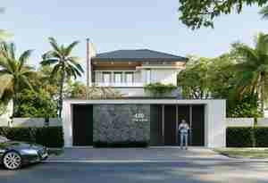 طراحی خانه مسکونی با سقف شیبدار برای اسکچاپ