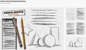 Vector Pencil Sketch Brushes براش اسکچ