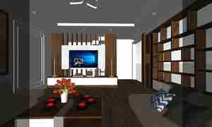 طراحی داخلی فضای نشیمن مدرن و مینیمال برای اسکچاپ