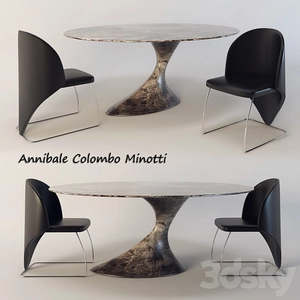 میز گرد و صندلی مدرن Annibale Colombo