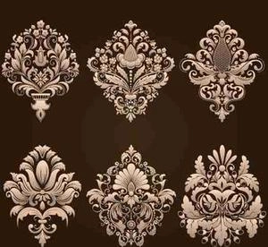 گل های هنری طرح داماسک damask ornamental