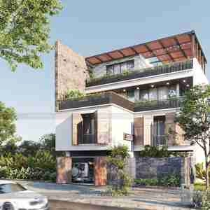 طراحی نما ویلا مدرن برای اسکچاپ