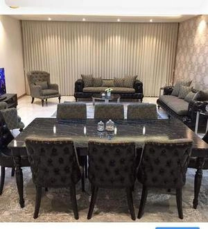 مبل ماتیلدا ترکیب چرم و پارچه