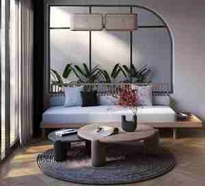 طراحی داخلی نشیمن  مدرن و مینیمال برای اسکچاپ