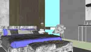 طراحی اتاقی با دکوراسیون مینیمال و مدرن برای اسکچاپ