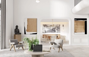 طراحی دکوراسیون ویلا تبریز تم سفید دوبلکس