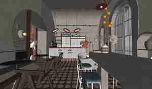 طراحی داخلی فضای کافی شاپ و رستوران برای اسکچاپ