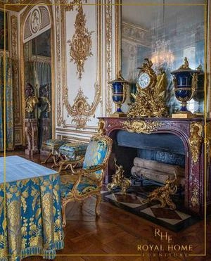 اتاق فاخر کلاسیک با آبی سلطنتی و طلایی