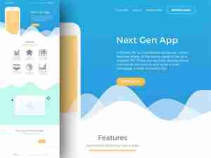 Flat App Landing Page sketch فلت اپ لندینگ