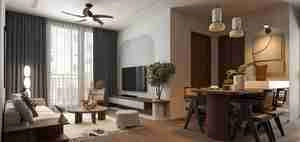 طراحی فضای داخلی نشیمن و آشپزخانه برای اسکچاپ