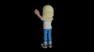 دختر  3d در حال بالا پریدن