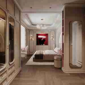 طراحی اتاق خواب لوکس همراه با فایل سه بعدی