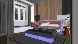 طراحی داخلی اتاق خواب مدرن برای اسکچاپ