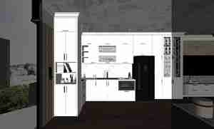 طراحی نشیمن و آشپزخانه مدرن و چشم‌نواز برای اسکچاپ