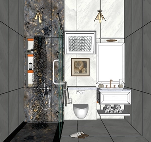 طراحی حمام و سرویس بهداشتی برای اسکچاپ