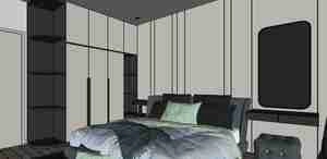 طراحی داخلی اتاق خواب مدرن برای اسکچاپ