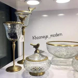 ظرف بلوری برنزی طرح گنجشک