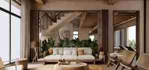 طراحی داخلی با ترکیبی از طبیعت و آرامش برای اسکچاپ