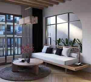 طراحی داخلی نشیمن  مدرن و مینیمال برای اسکچاپ