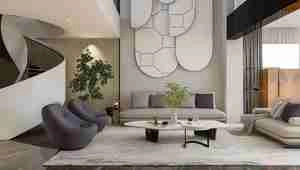 طراحی داخلی نشیمن مدرن برای اسکچاپ