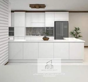 آشپزخانه مدرن با رنگ بندی سفید
