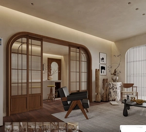 طراحی دکوراسیون با تم چوب شهرک غرب