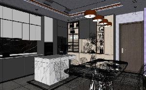 طراحی آشپزخانه‌ای مدرن با ترکیب ظرافت و کارایی برای اسکچاپ