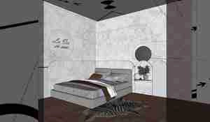 طراحی داخلی اتاق خواب مدرن برای اسکچاپ