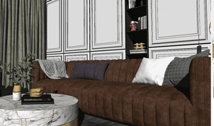 طراحی نشیمن به سبک نئوکلاسیک در اسکچاپ