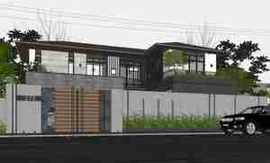 طراحی نما مدرن برا سقف شیبدار برای اسکچاپ