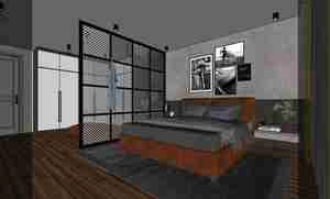 طراحی داخلی اتاق خواب مدرن برای اسکچاپ