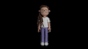 دختر 3d ایستاده
