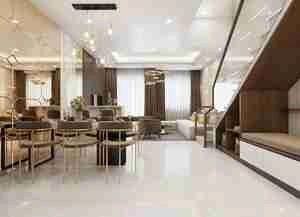 طراحی داخلی نشیمن و آشپزخانه مدرن برای اسکچاپ