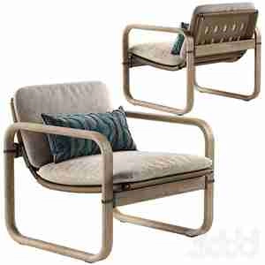 صندلی چوبی با کوسن Giorgetti loop armchair