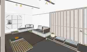نشیمن مدرن با سقف نیمه باز برای اسکچاپ