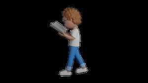 دختر 3d گرافیکی در حال راه رفتن