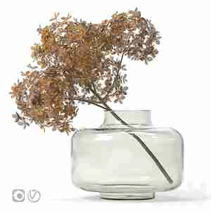 گلدون شیشه ای و شاخه خشک Dried flower vase