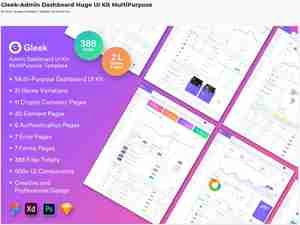 Gleek-Admin Dashboard Huge UI Kit MultiPurpose یو آی بخش داش بورد