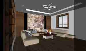 طراحی داخلی فضای نشیمن مدرن و مینیمال برای اسکچاپ