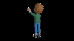 ابجکت دختر  3d در حال اشاره