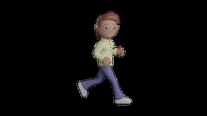 دختر 3d گرافیکی در حال دویدن