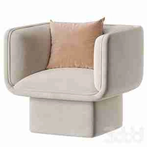 صندلی دسته دار مدرن با پایه مربع مدل Missana BLOCK ARMCHAIR