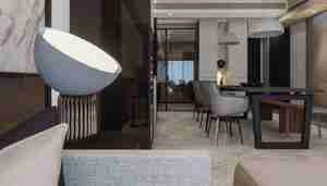 طراحی داخلی نشیمن و آشپزخانه مدرن برای اسکچاپ