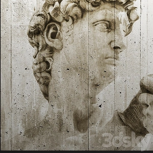 متریال بتن با نقاشی مرد رومی 8