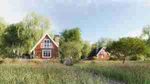 خانه‌های روستایی در آغوش طبیعت برای اسکچاپ