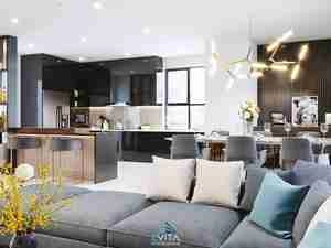 طراحی داخلی فضای نشیمن و آشپزخانه برای اسکچاپ