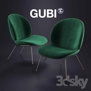 صندلی راحتی با رنگ سبزGUBI Beetle Lounge Chair